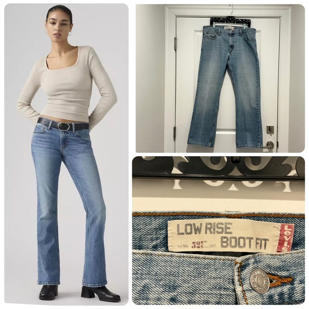 Low Rise Vintage Levi's 527 Boot Fit - Faded Medium Stonewash 36W x 32L